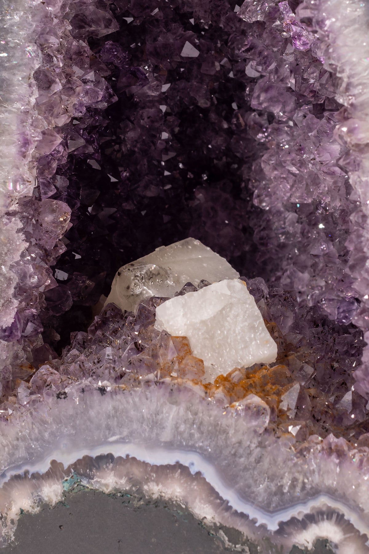 Amethyst Geode with Calcite