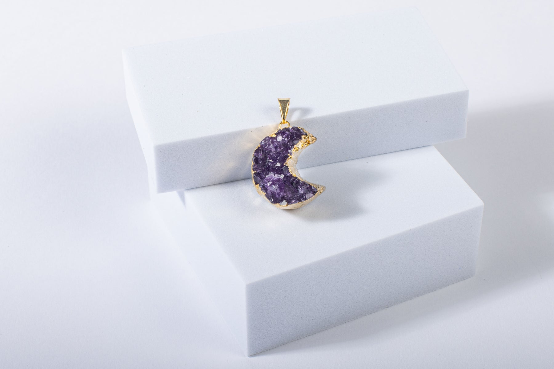 Amethyst Half Moon Pendant