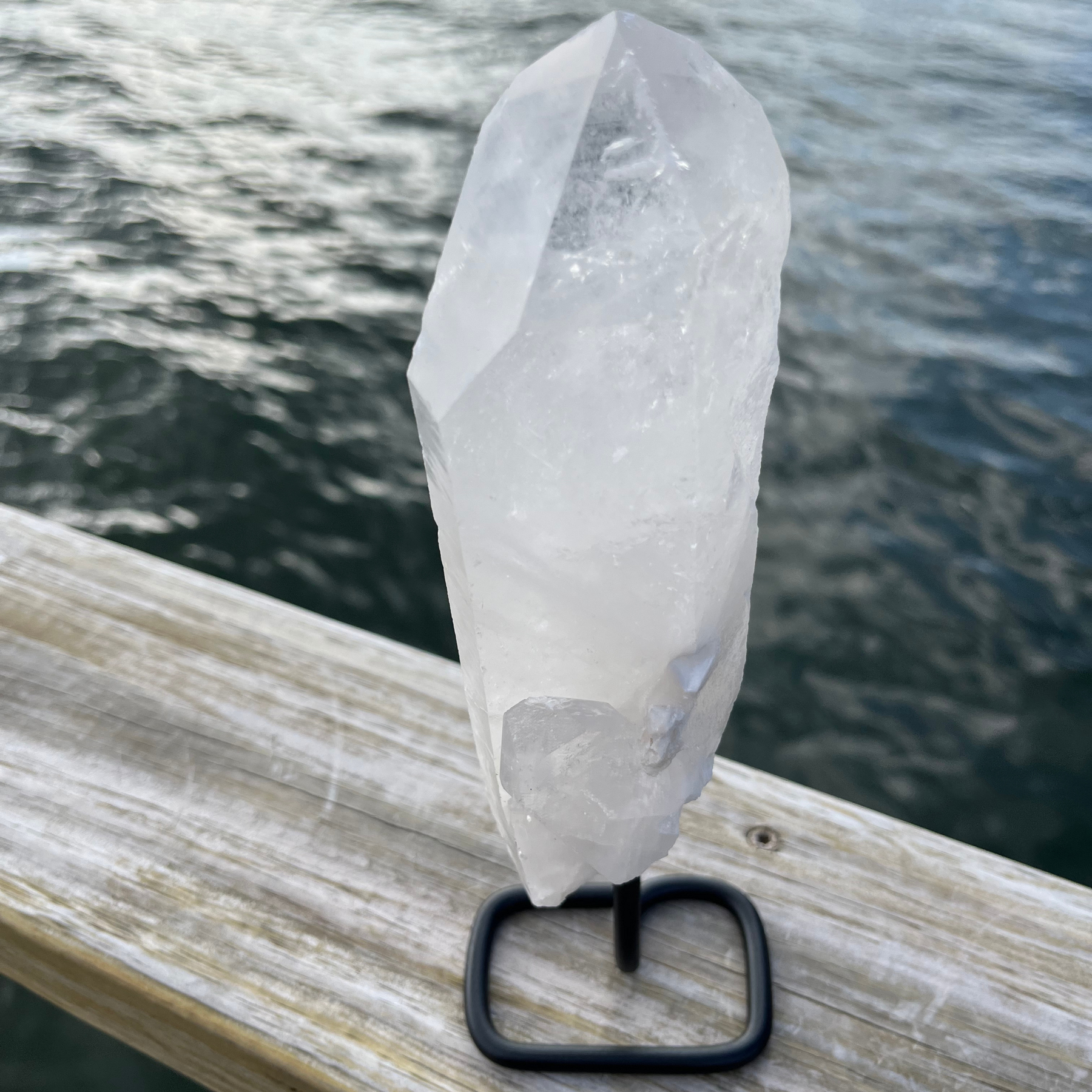 Clear Quartz Point on Stand