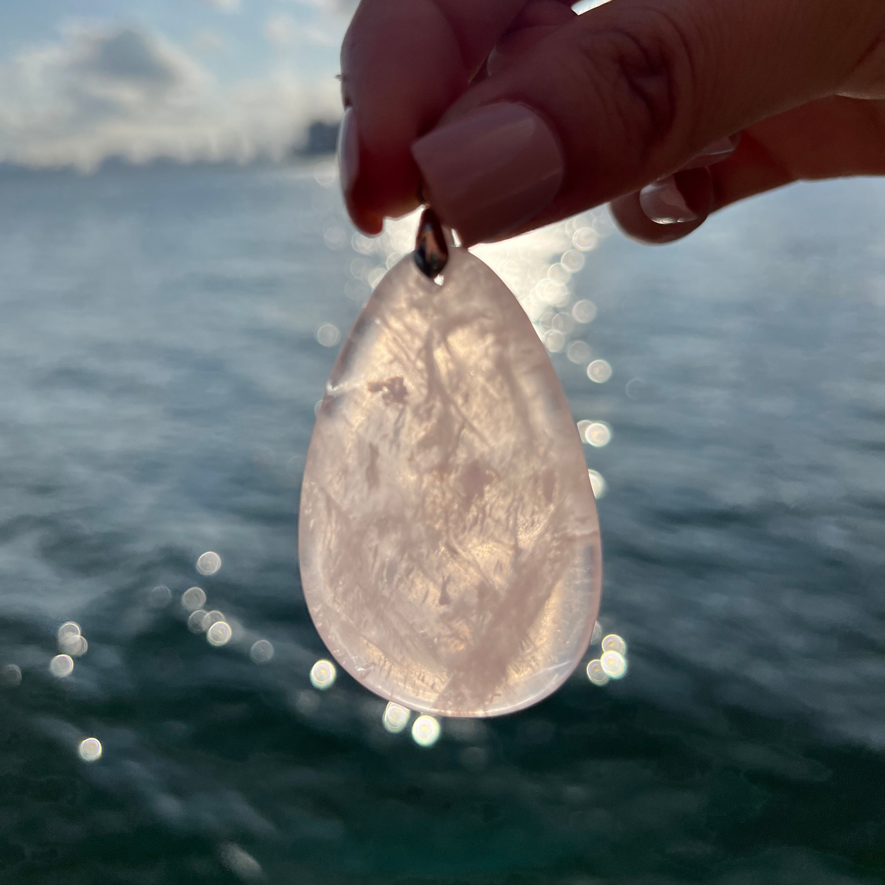 Rose Quartz Oval Pendant
