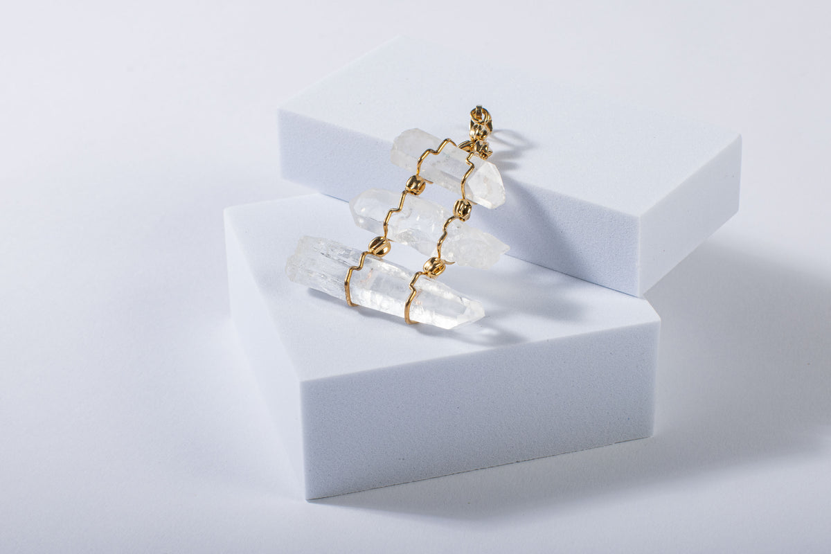 Crystal Quartz 3 Stairs Pendant