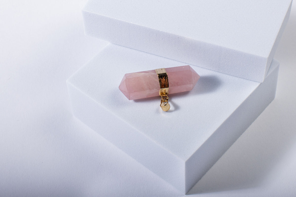 Double Terminated Rose Quartz Pendant