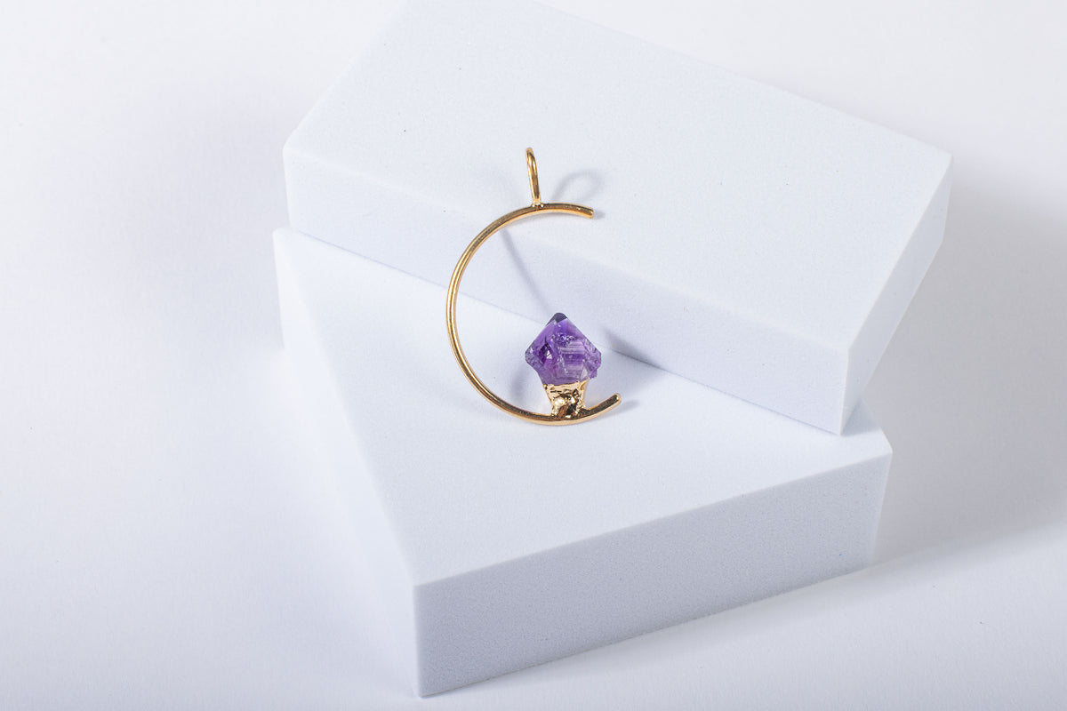 Half Moon Amethyst Pendant