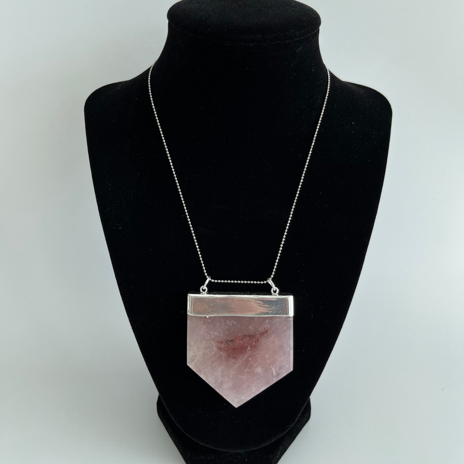 Rose Quartz Triangle Pendant
