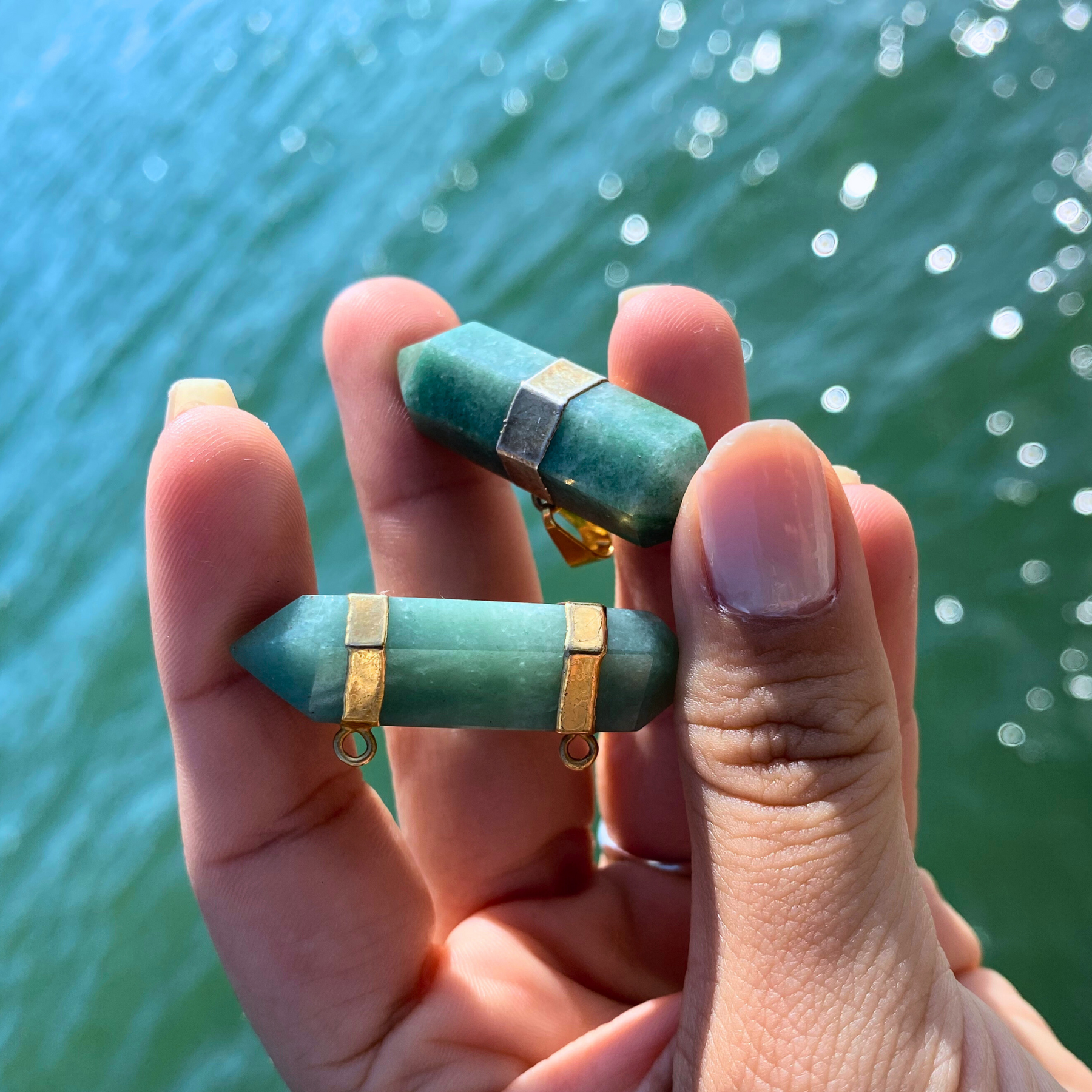 Double Terminated Jade Pendant