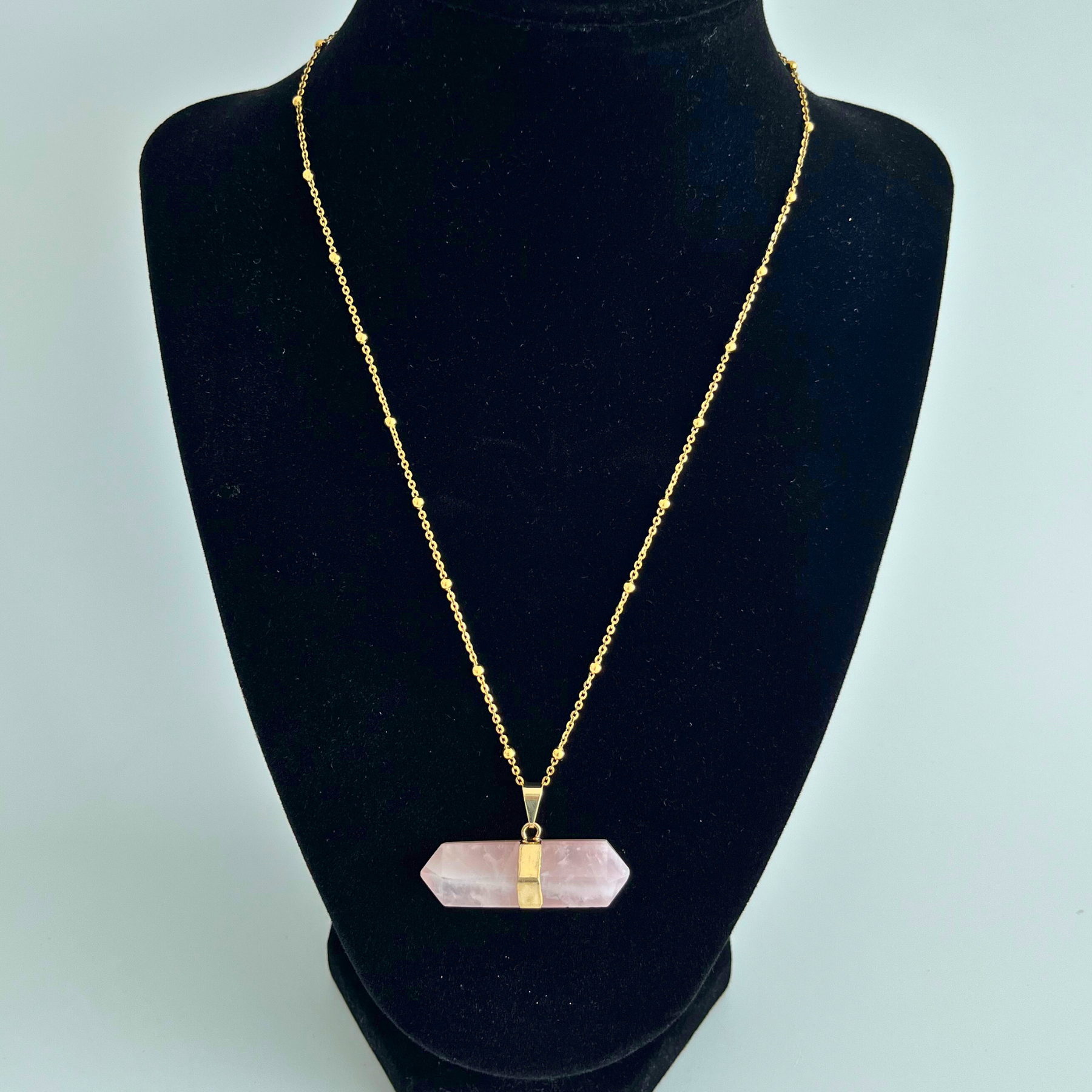 Double Terminated Rose Quartz Pendant