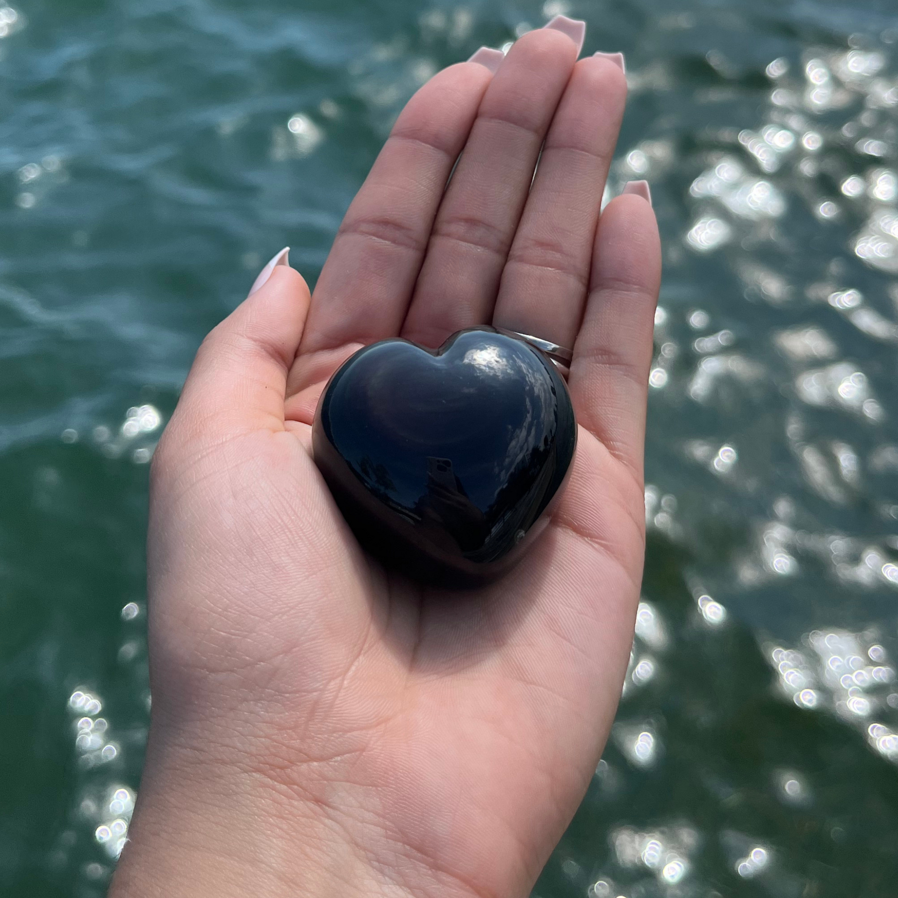 Rainbow Obsidian Hearts