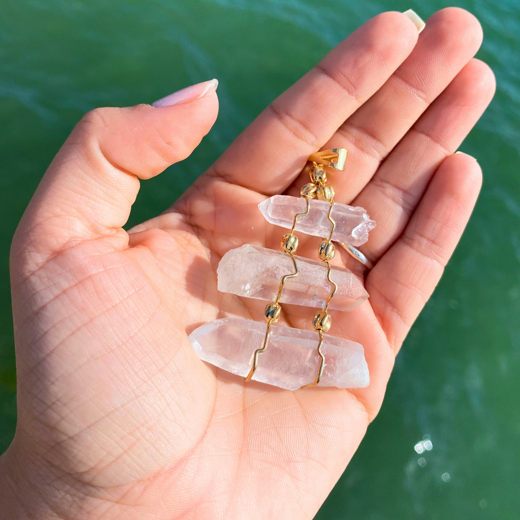 Crystal Quartz 3 Stairs Pendant