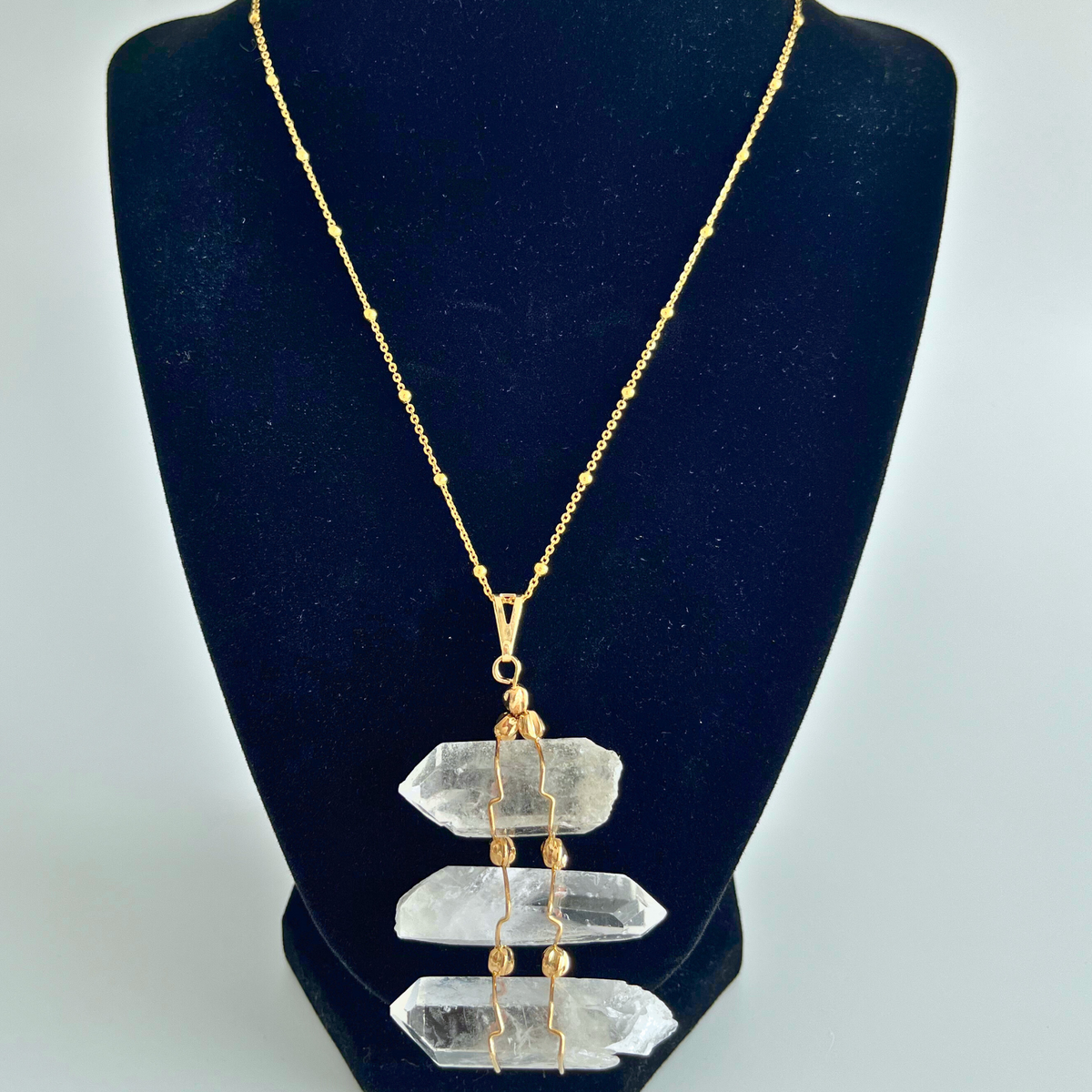 Crystal Quartz 3 Stairs Pendant