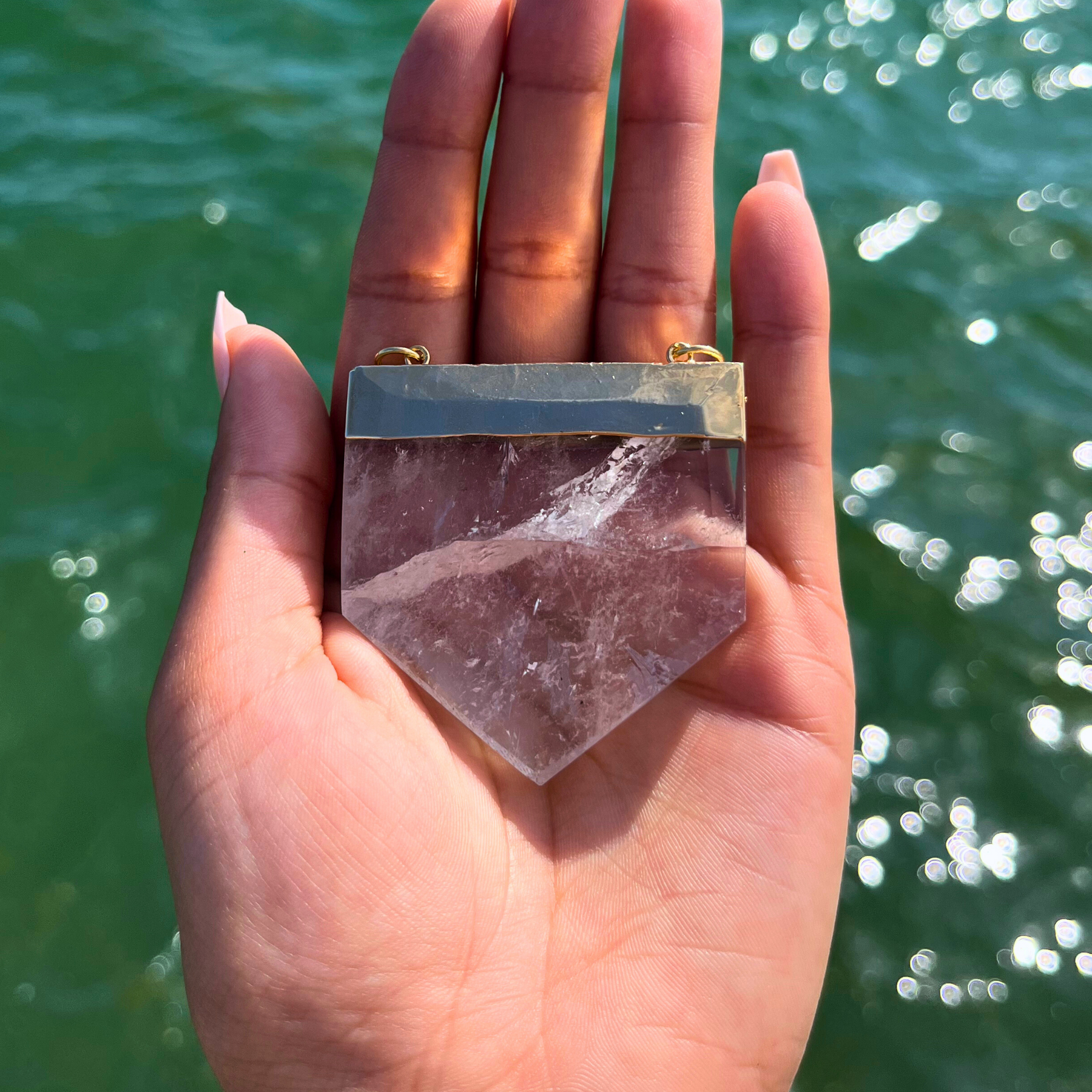 Clear Quartz Triangle Pendant