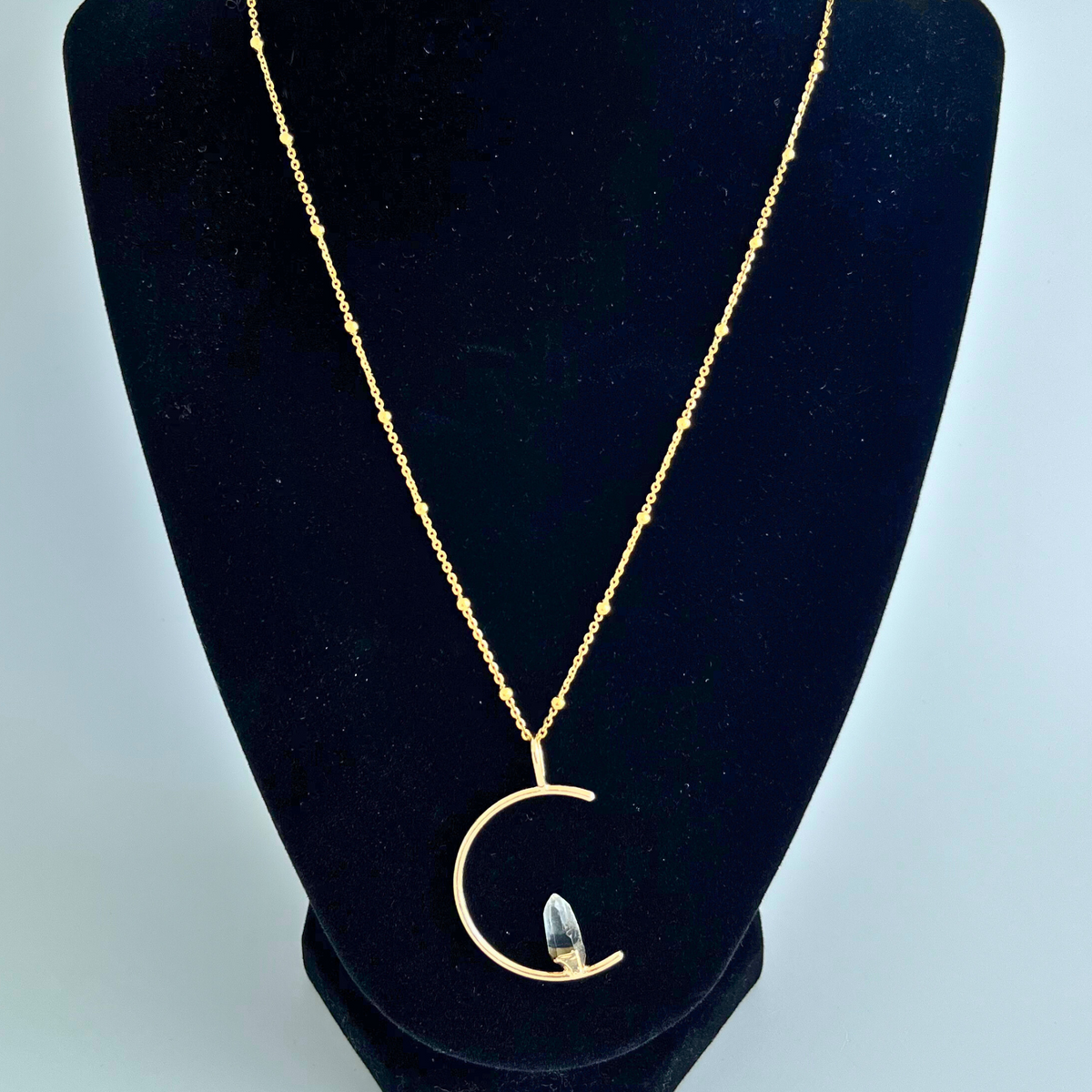 Half Moon Clear Quartz Pendant