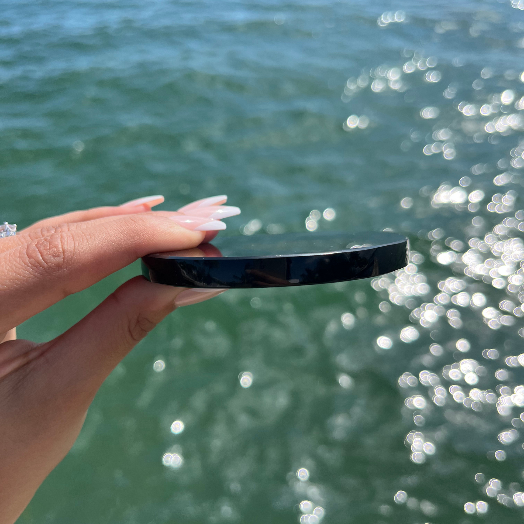Black Obsidian Mirror