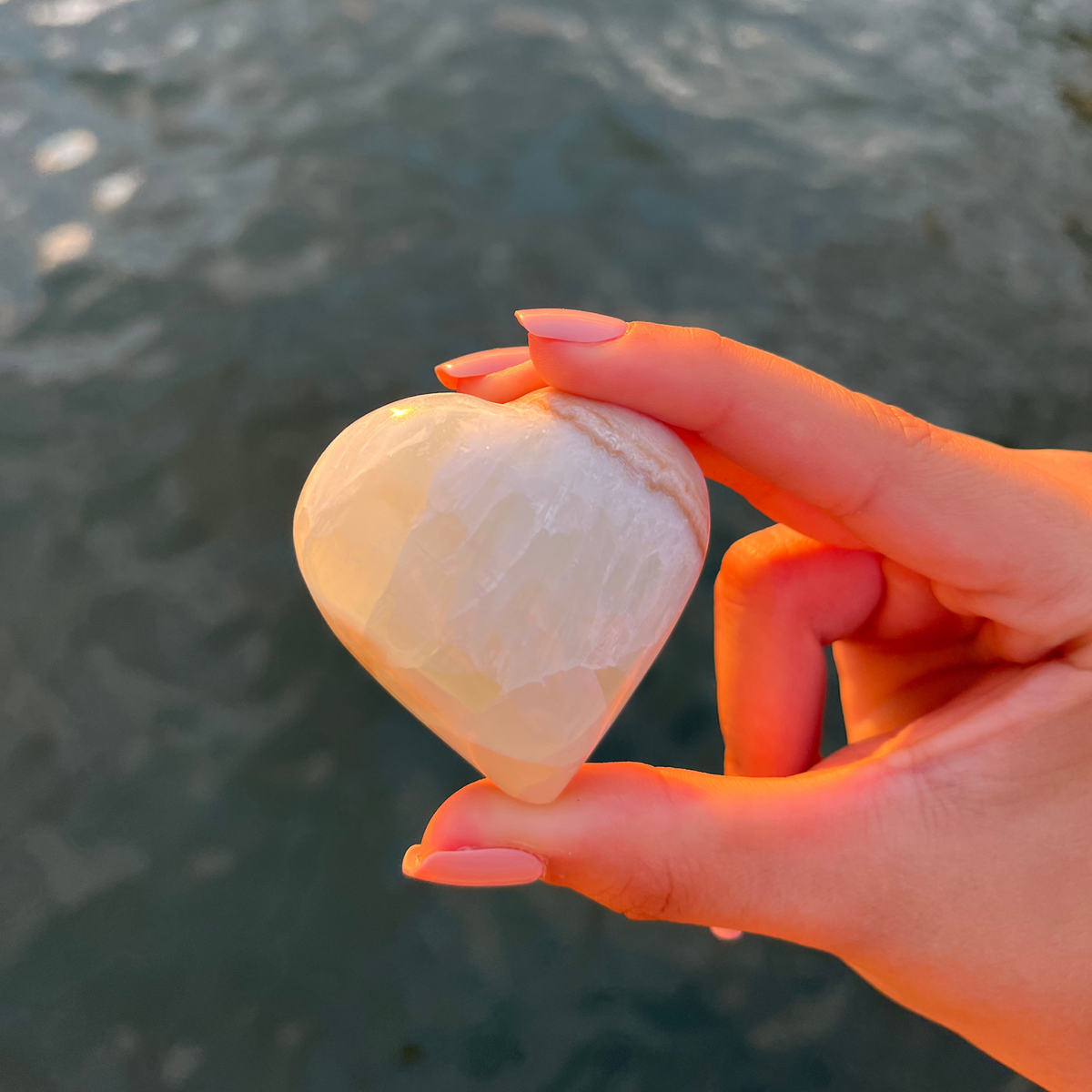 Caribbean Calcite Heart