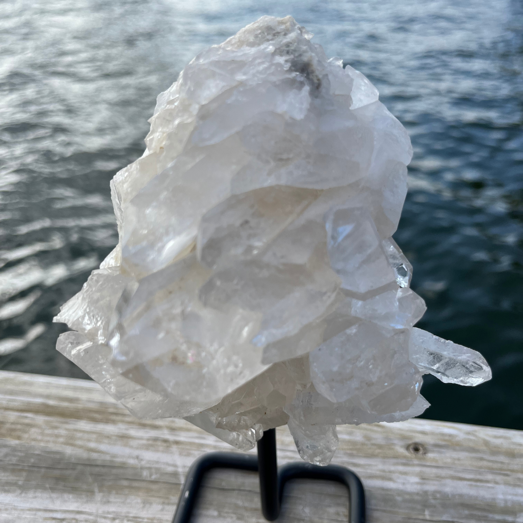 Clear Quartz Cluster on Stand