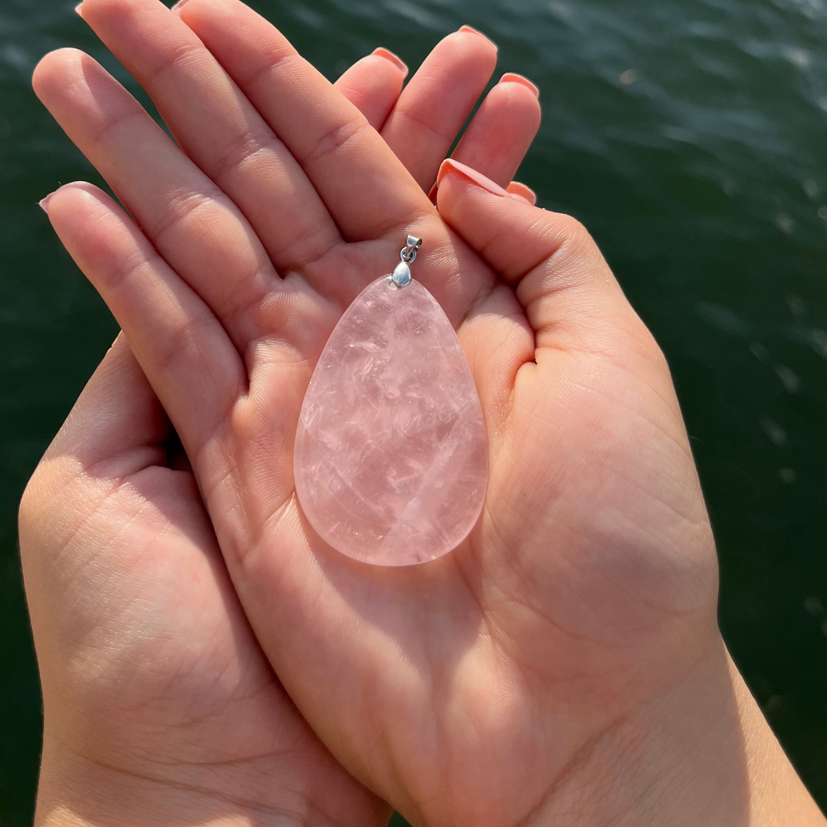 Rose Quartz Oval Pendant