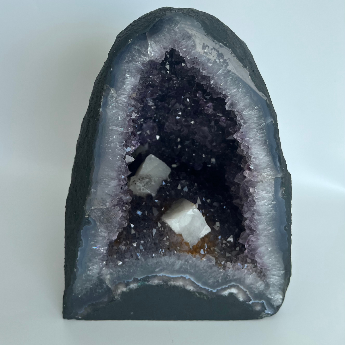 Amethyst Geode with Calcite