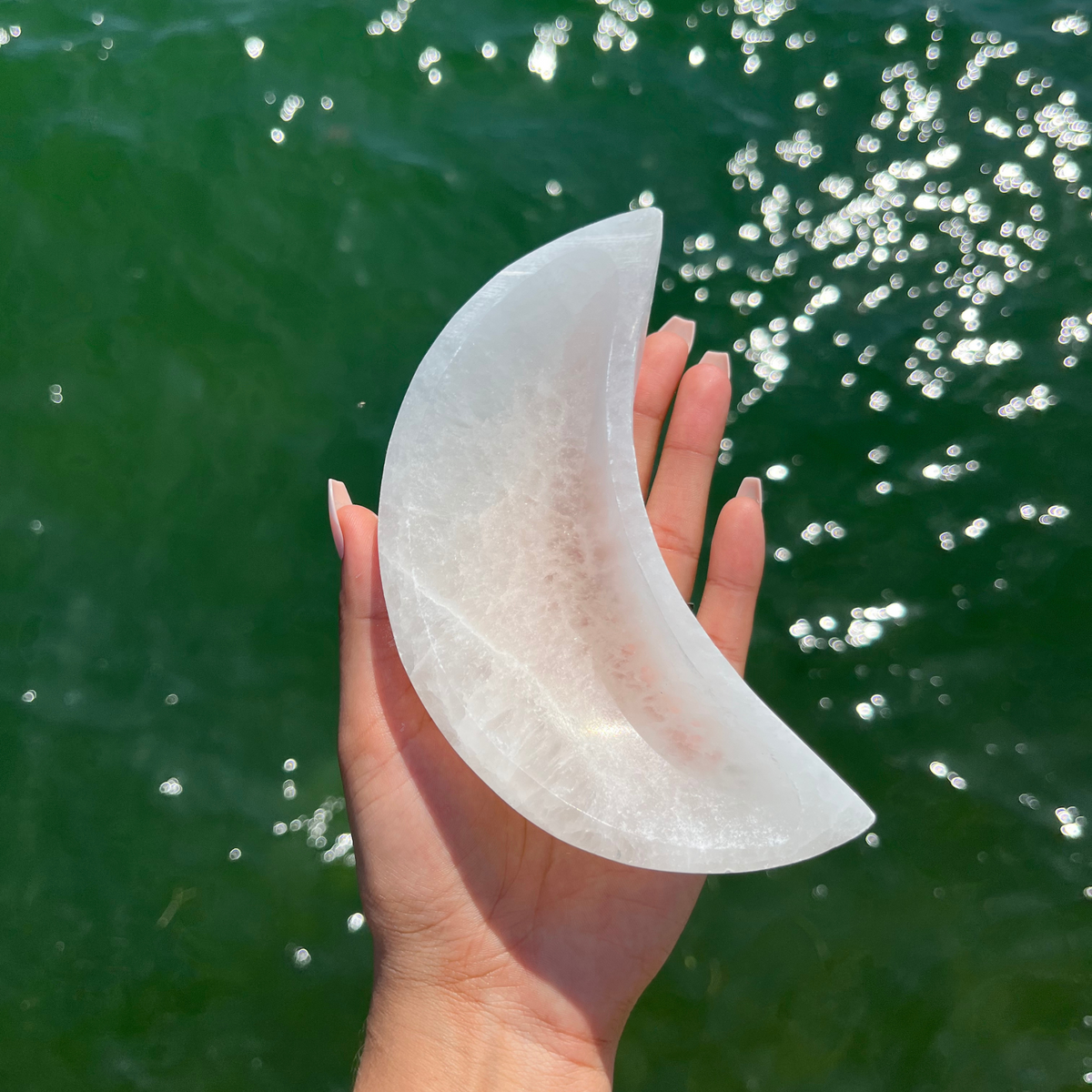 Selenite Moon Bowl