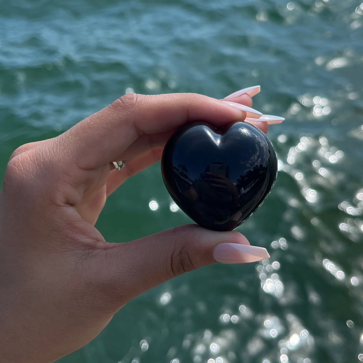 Rainbow Obsidian Hearts