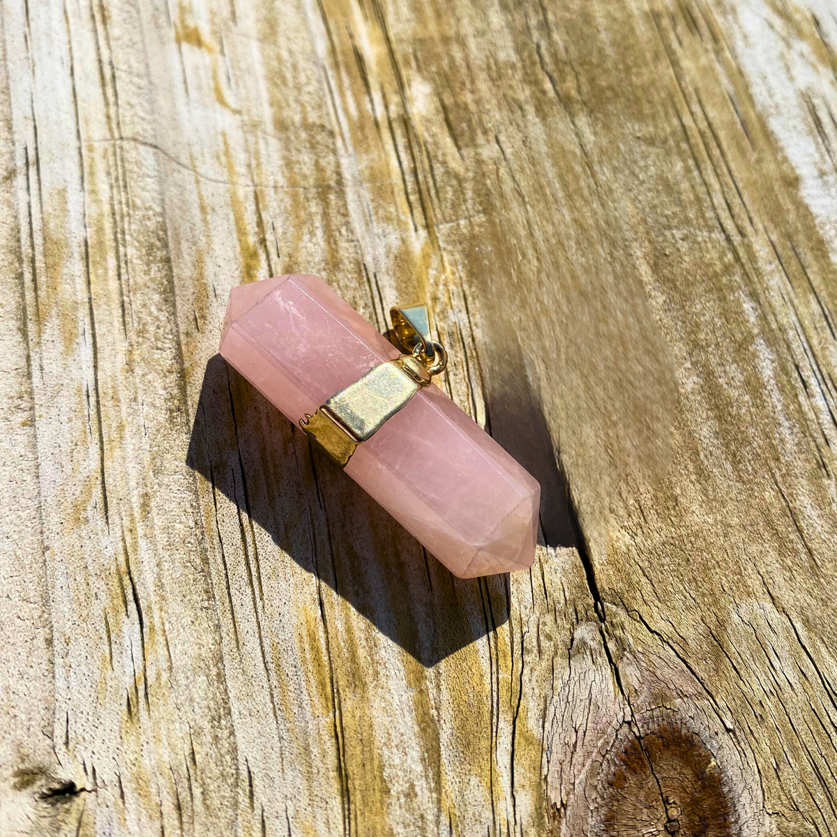 Double Terminated Rose Quartz Pendant