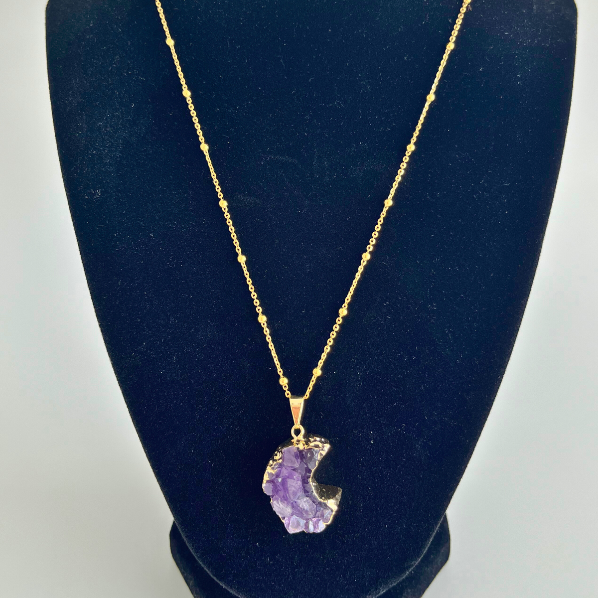 Amethyst Half Moon Pendant