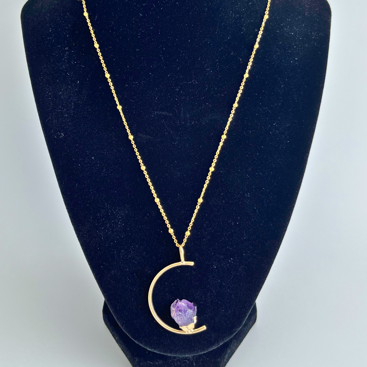 Half Moon Amethyst Pendant