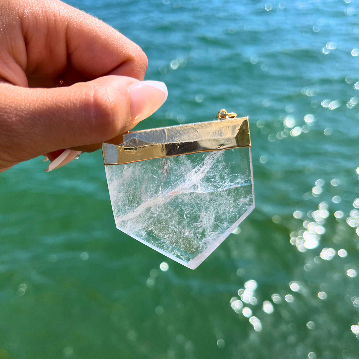 Clear Quartz Triangle Pendant