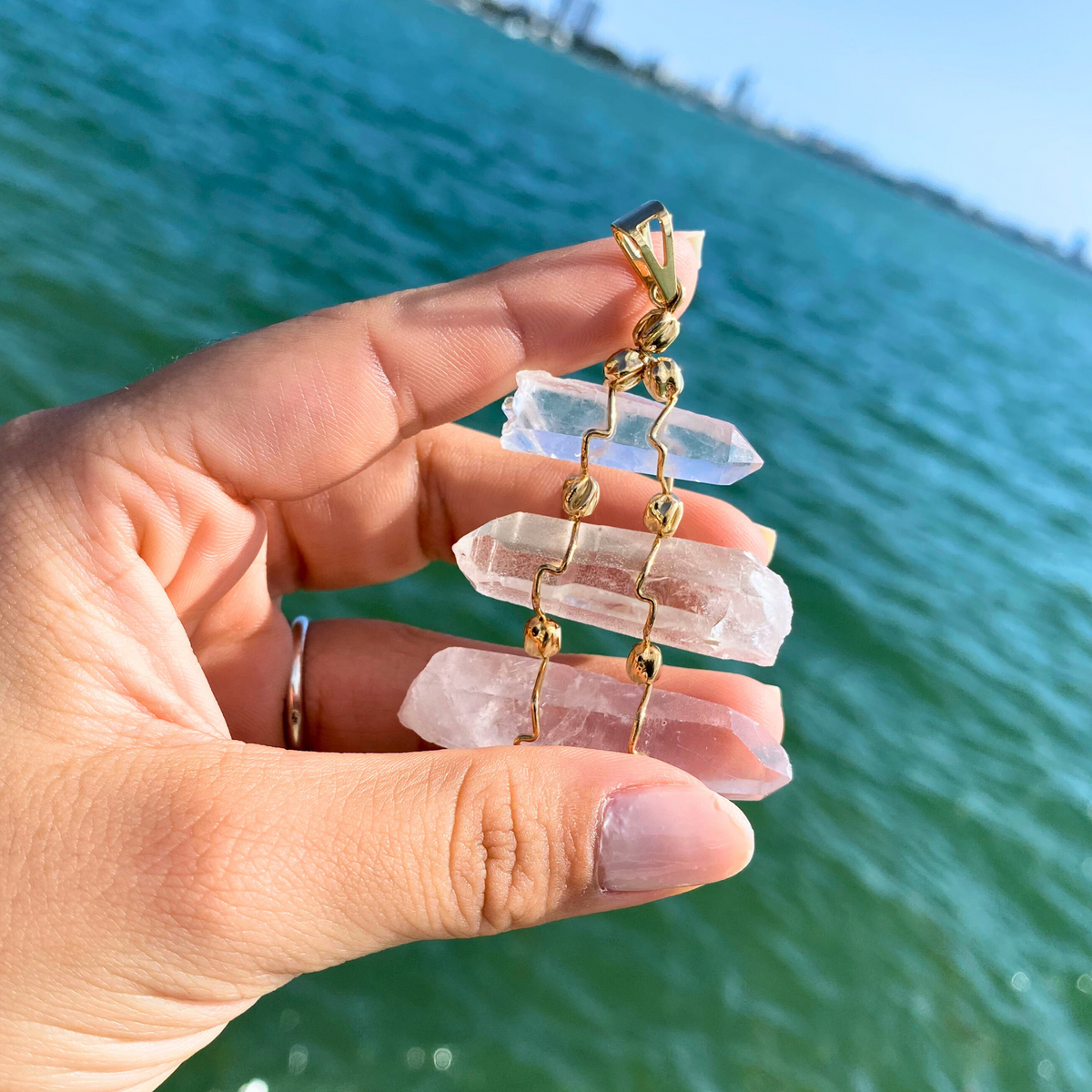 Crystal Quartz 3 Stairs Pendant