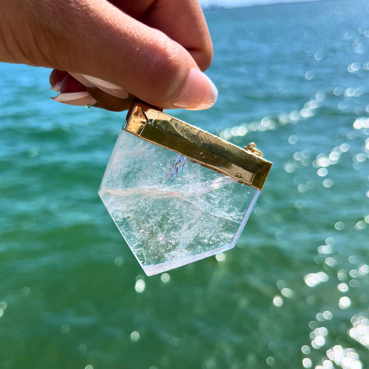 Clear Quartz Triangle Pendant