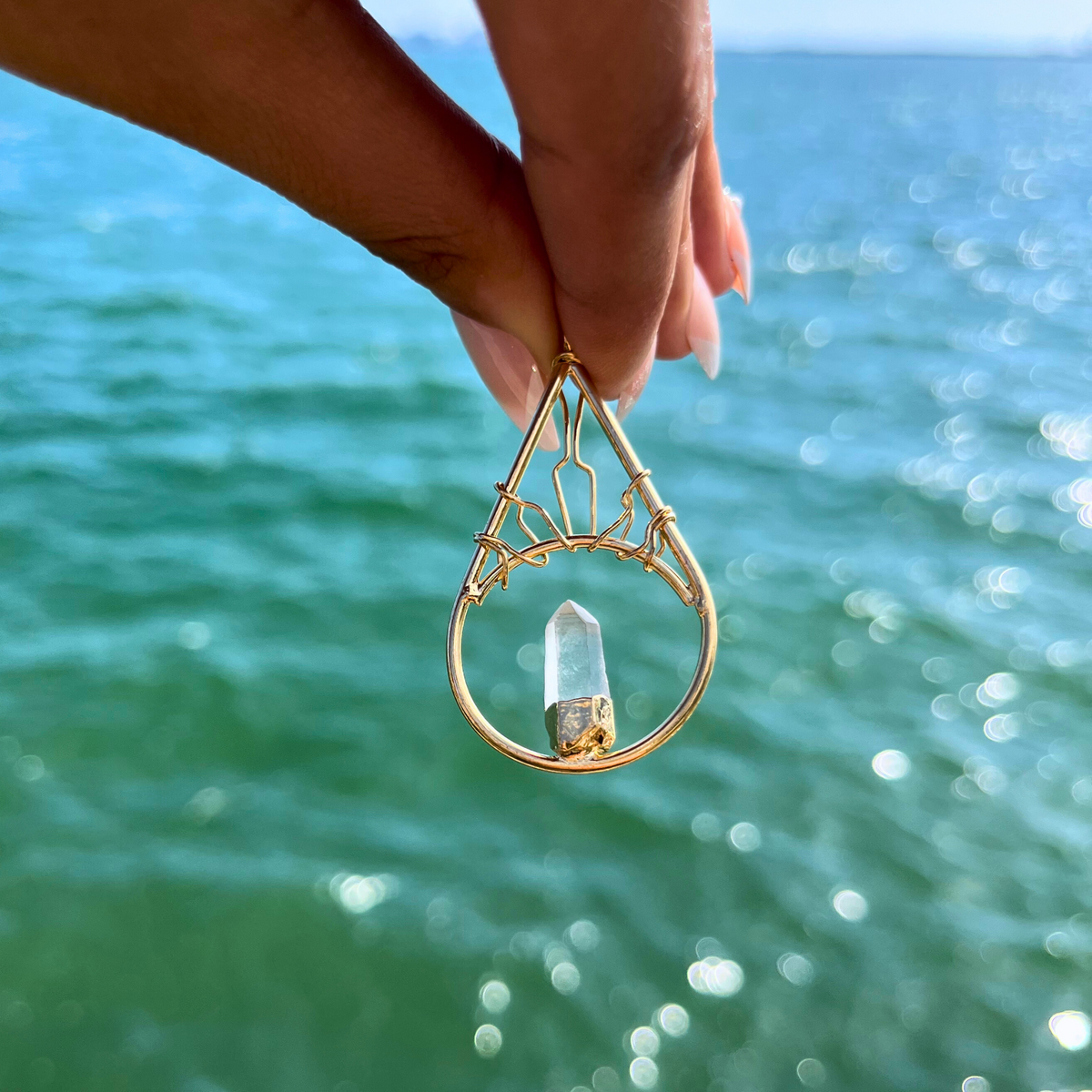 Clear Quartz Tree of Life Pendant